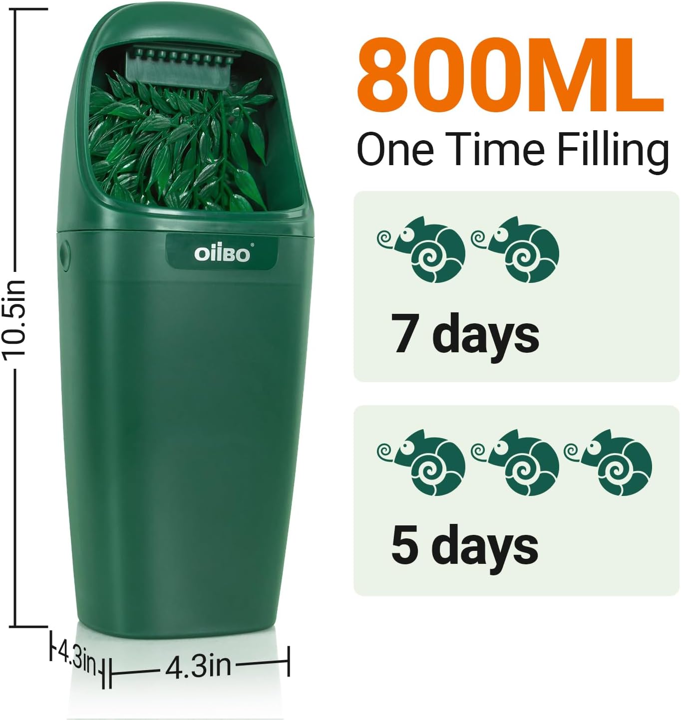 OiiBO Reptile Water Dispenser, Automatic Drinking Fountain Water Flow Adjustable Reptile Tank Waterfall for Lizard Bearded Dragon Chameleon, Ultra Quiet Amphibians Insects Terrarium Water Dripper