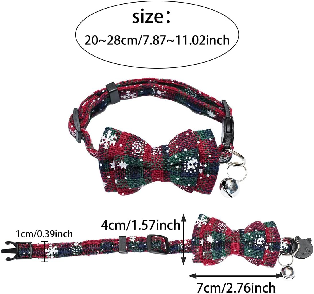 1 x Bow Bell Small Animal Collar Christmas Decoration Small Dog Kitten Collar