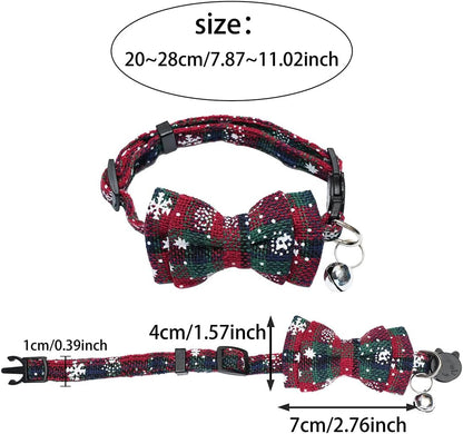 1 x Bow Bell Small Animal Collar Christmas Decoration Small Dog Kitten Collar