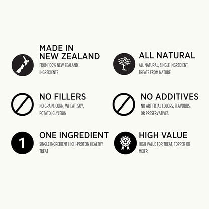 Freeze Dried New Zealand Green Lipped Mussels Healthy Dog & Cat Treats - Single Ingredient, No Artificial Colours, Additives, or Preservatives | Omega-3 | Joint & Hip Health | Grain Free