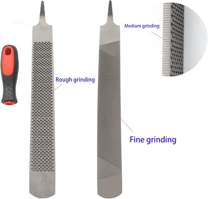 18 Inch Hoof Rasp, Horseshoe File with Rubber Handle, Carbon Steel Farrier File Tool, Suitable for Horse/Goat/Cow/Donkey/Animal Hooves, Strong