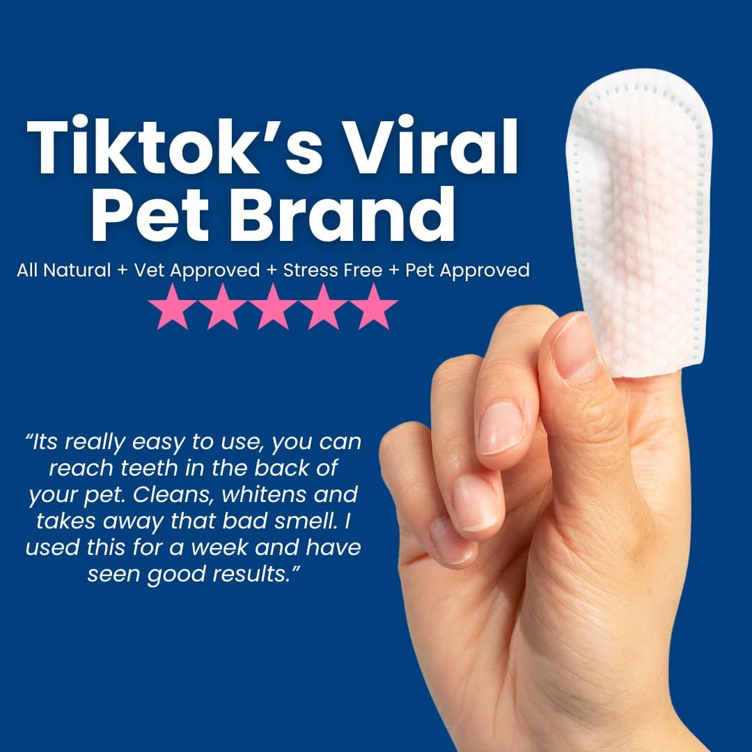 Dr. Paws: Pet Dental Finger Wipes - Natural Ingredients, Easy to Use Dog Teeth Cleaning Wipes for Effective Dog Teeth Cleaning - Ideal Dog Dental Wipes for Optimal Oral Hygiene