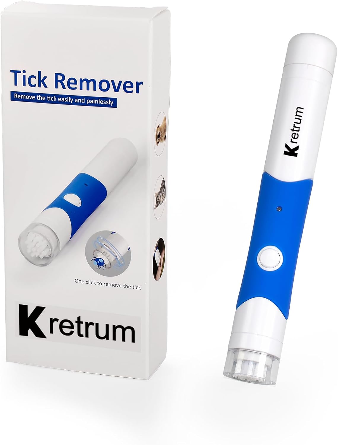 Tick Removal Tool Pen Premium Auto Tick Remover Tool for Dogs Real Pain Free Tick Removal Tool for Humans One Click to Remove Tick Intact Brush Let It Come Out on Its Own