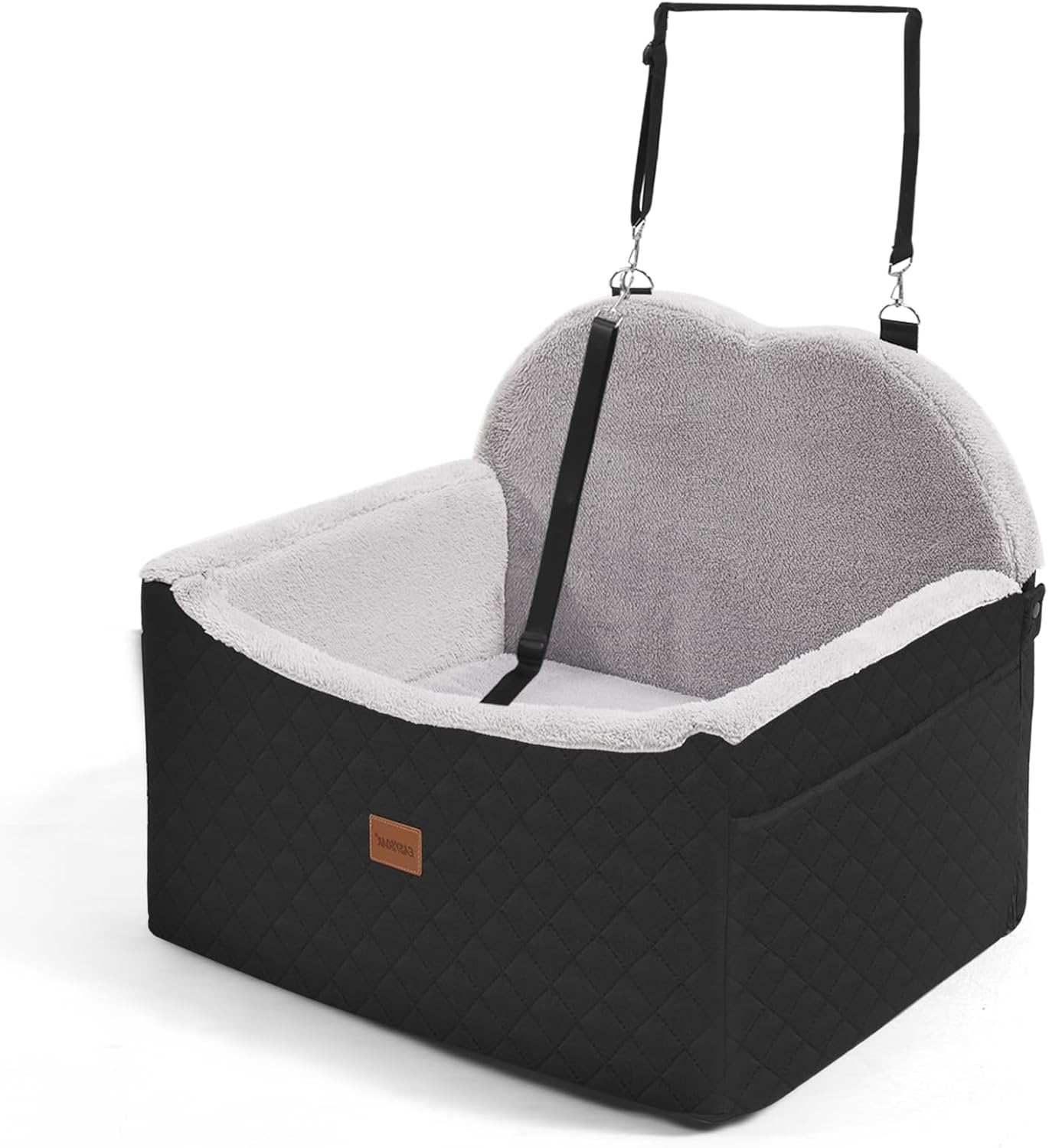 Dog Car Seats for Small Dogs, Detachable Dog Booster Car Seat with Storage Pockets Safety Belt, Pet Booster Cushion for Medium Dogs, Foldable Pet Sofa Cushion & Travel Bed