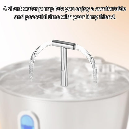 Cat Water Fountain Spout, Stainless Steel T-Shaped Kitty Drinking Fountain Accessories for Cats and Dogs Compatible with 3.2L/108oz Pet Water Dispenser