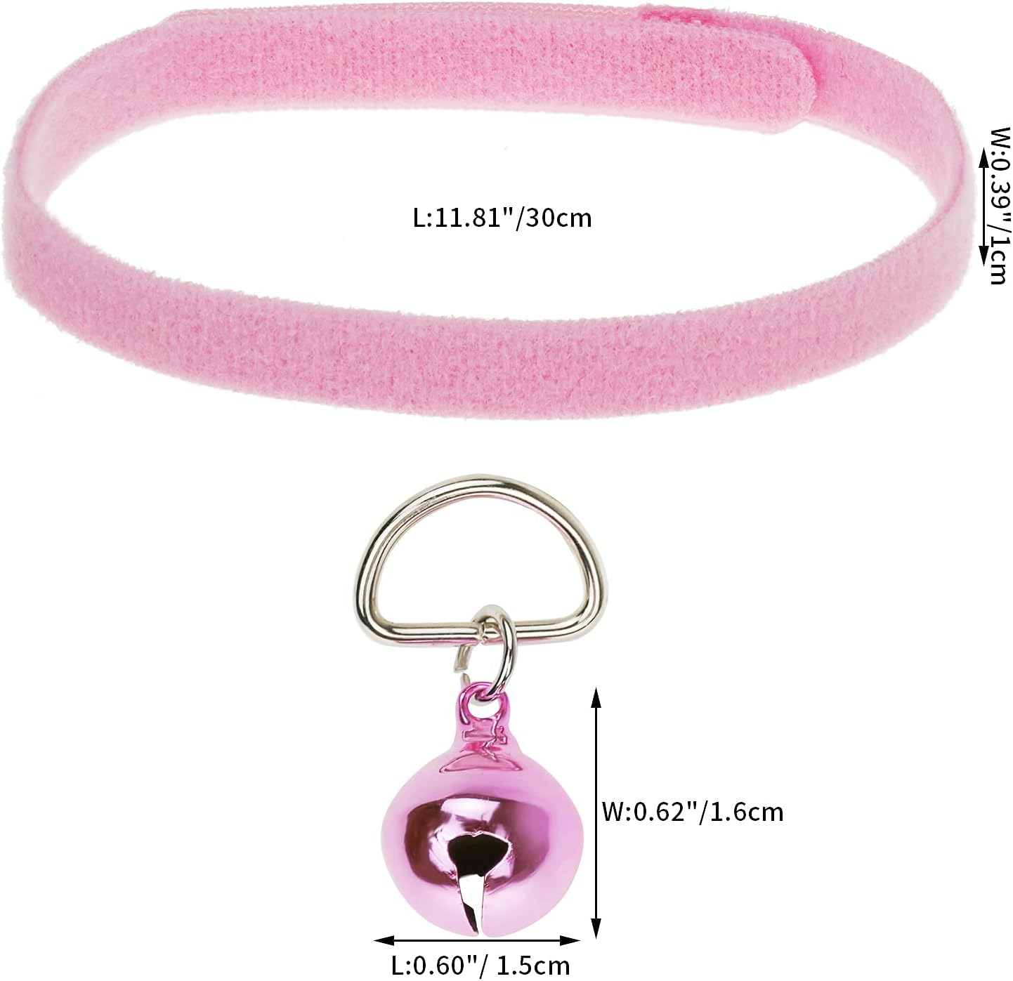 jiebor 24Pcs Tiny Kitten Collar Puppy Whelping Collars with 24Pcs Bell for Small Newborn Puppies Kitten Cat Dog