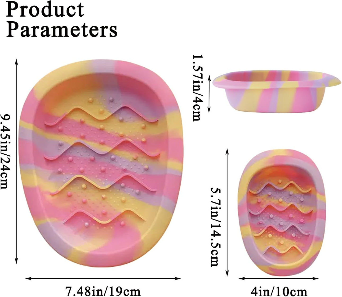 Colorful Slow Feeder Bowl for Large & Small Pets Silicone Easy to Clean Dog Food Bowl Slow Feed Dog & Cat Bowls for Interactive (Pink S)