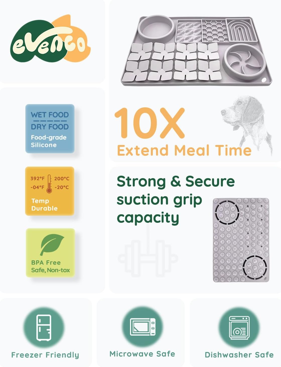 Slow Feeder Bowl Bundle: Lavender Gray 4in1 Licking mat (15.75" x 10.5" x 1.2") + Pink Starry Sky Feeder (5.3" x 3.7"), Silicone Lick mat with Suction Cups for Slow Eating and Keep Busy