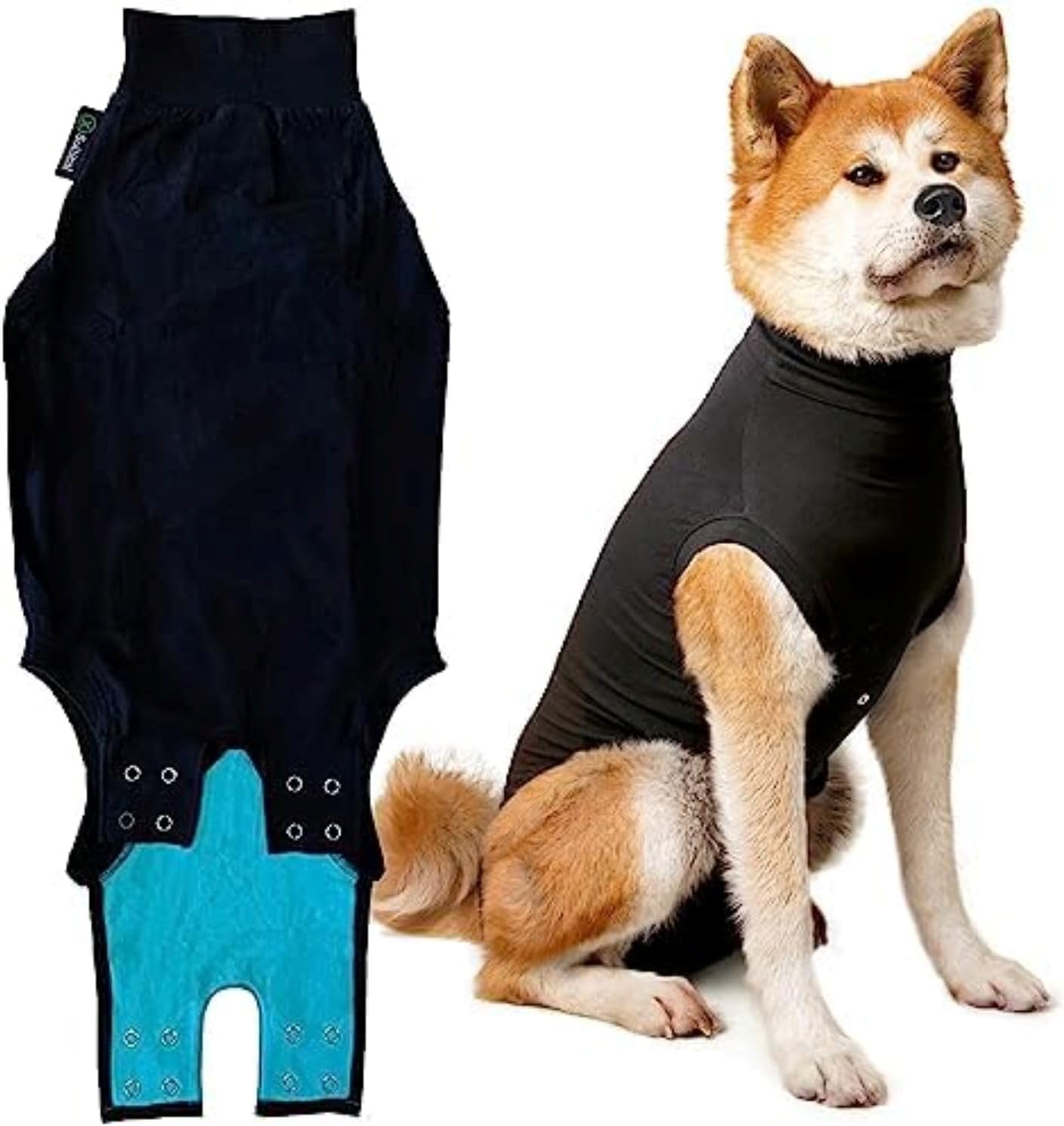 Suitical Recovery Suit for Dogs - XL Black - Dog Surgery Recovery Suit with Clip-Up System, Breathable Fabric for Spay, Neuter, Skin Conditions, Incontinence, 29.1–32.3 in Neck-to-Tail