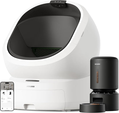 Bundle of PETLIBRO Luma Automatic Cat Litter Box AI Waste Analysis + PETLIBRO Automatic Cat Feeder, 5G WiFi Food Dispenser with Freshness Preservation, 5L Timed Feeder with Low Food Sensor