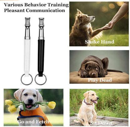 2 Pack Dog Whistle, Dog Whistle to Stop Barking Neighbors Dog, Adjustable Ultrasonic Silent Dog Whistle, Professional Recall Dog Training Whistles, with Lanyard (BD Dog Whistle)