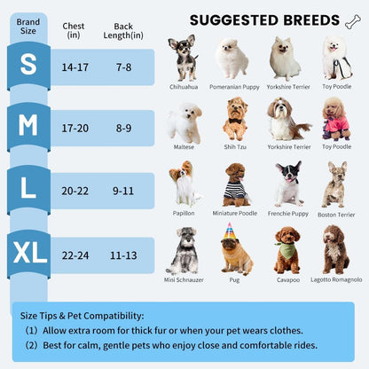 Dog Backpack Carrier, Adjustable Pet Front Carriers, Legs Out Carrying Sling Travel Bag for Small Medium Dogs 10-16 Lbs, Soft Wearable Puppy Chest Carry Backpacks for Walking/Hiking/Camping/Traveling