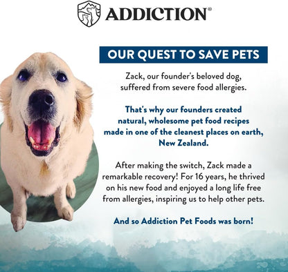 Addiction Wild Islands Pacific Catch - NZ King Salmon, Mackerel & Hoki - Whole Prey Diet with Omega-3 Rich Fish - High-Protein Grain-Free Dry Dog Food for All Life Stages - 20lbs