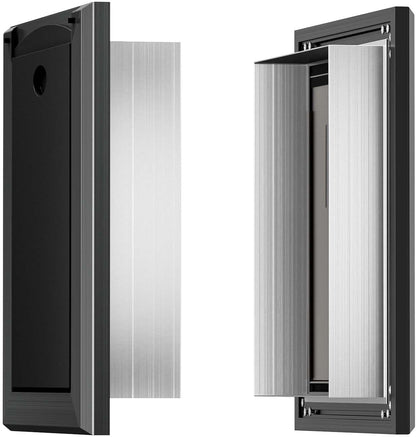 [Classicmacher] Heavy Duty Dog Door with Double Sliding Lock Panel, Aluminum Large Doggie Door for Exterior Door, Magnetic Double Flaps Dog Door for L arge and Medium Dog Up to 100 Lbs (Large,Black)