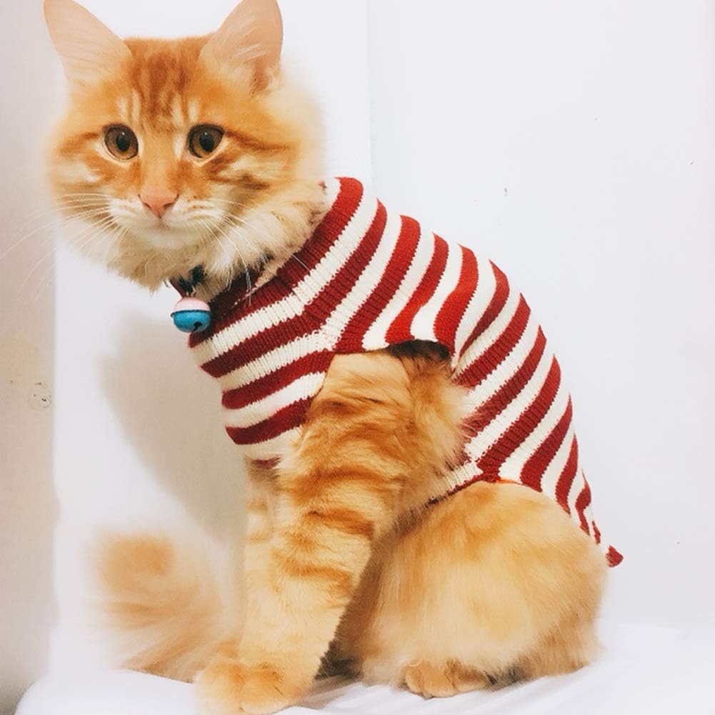 Cat Sweater Christmas Santa Claus Pet Cat Winter Knitwear Warm Clothes Medium