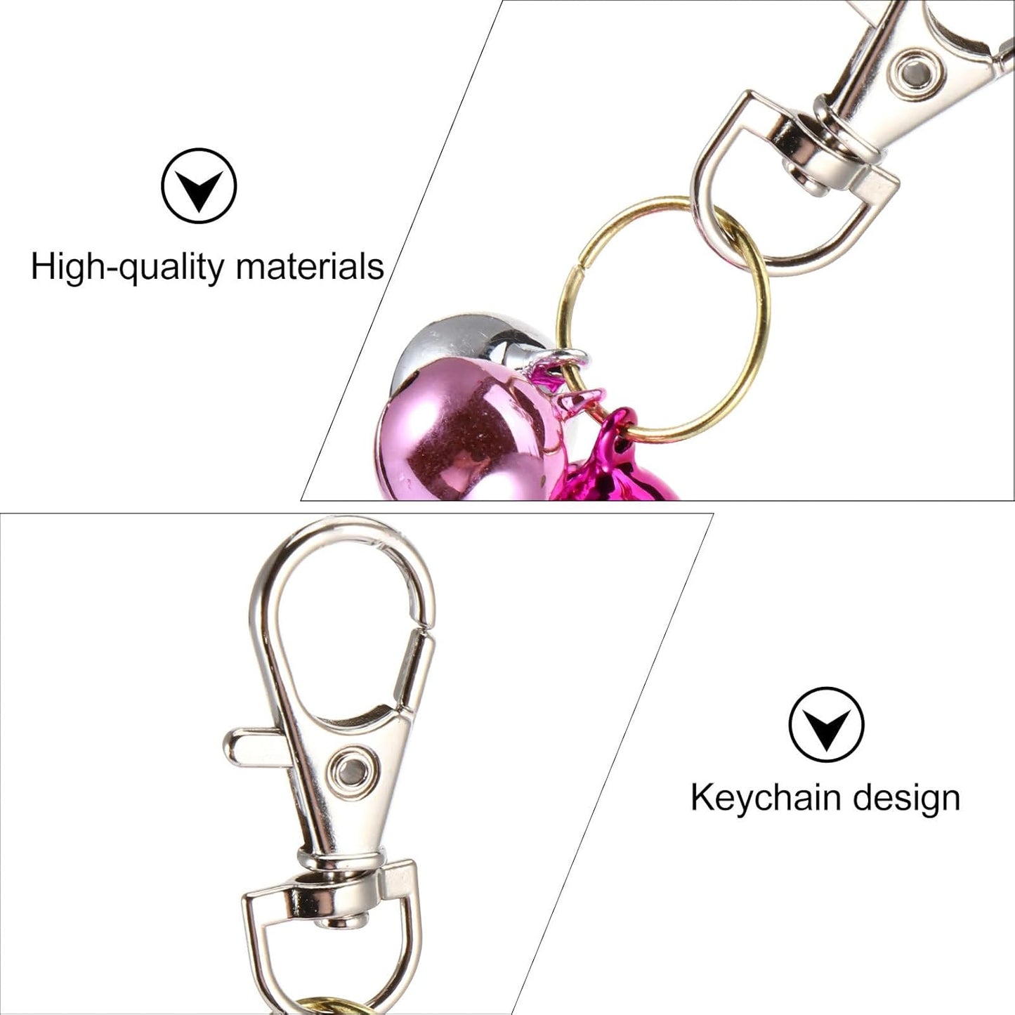 Cat Bells 4Pcs Copper Pet Collar Bells with Keychain Pendant for Cat Training and Necklace Supplies Loud Jingle Sound Suitable for and Small Pets Random Color Random Color