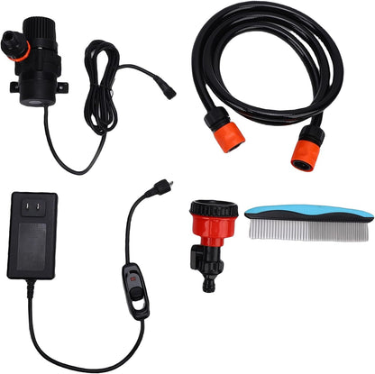 40w 42.7ft Lift 3.53GPM Electric Pet Bath Pump with Adjustable Showerheads and 4.9ft Hose Portable Hand Shower Attachment Water Hose Nozzle Sprayer Set for Home Use (US Plug 100-240V)