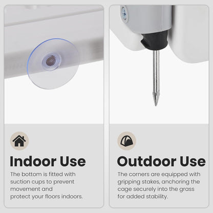 SMUG Dog Playpen 4-Panel 24 Inch Safe Secure Indoor Outdoor Pet Fence, Folding Portable 35 x 35 x 24IN, Ideal for Small to Medium Dogs Easy to Clean (White)