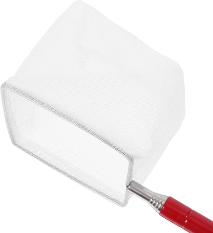 Aquarium Shrimp Net with Telescopic Handle, Small Leak-Proof Fish Tank Net, Red Extended Square Mesh for Aquarium Cleaning and Shrimp Breeding