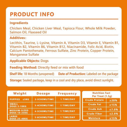 Mana Ohana 10-in-1 Multivitamin Chews for Dogs – Complete Daily Supplement for Skin, Coat, Digestion, Joints, Immunity & Overall Health – 130 Soft Chews, 7 oz – All Breeds