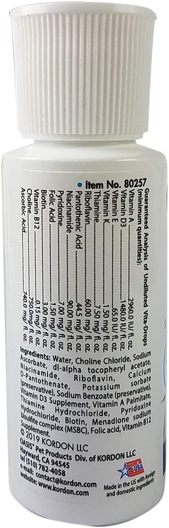 OASIS #80257 Vita Drops for Small Birds, 2- ounce liquid multivitamin