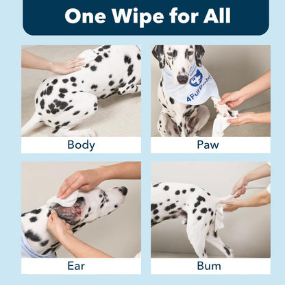 Dog-Wipes-for Paws and Butt - 8" x 8" Hypoallergenic, Hydrating Pet Grooming Wipes for Dogs Cats Cleaning Deodorizing (Lavender, 100 Count)