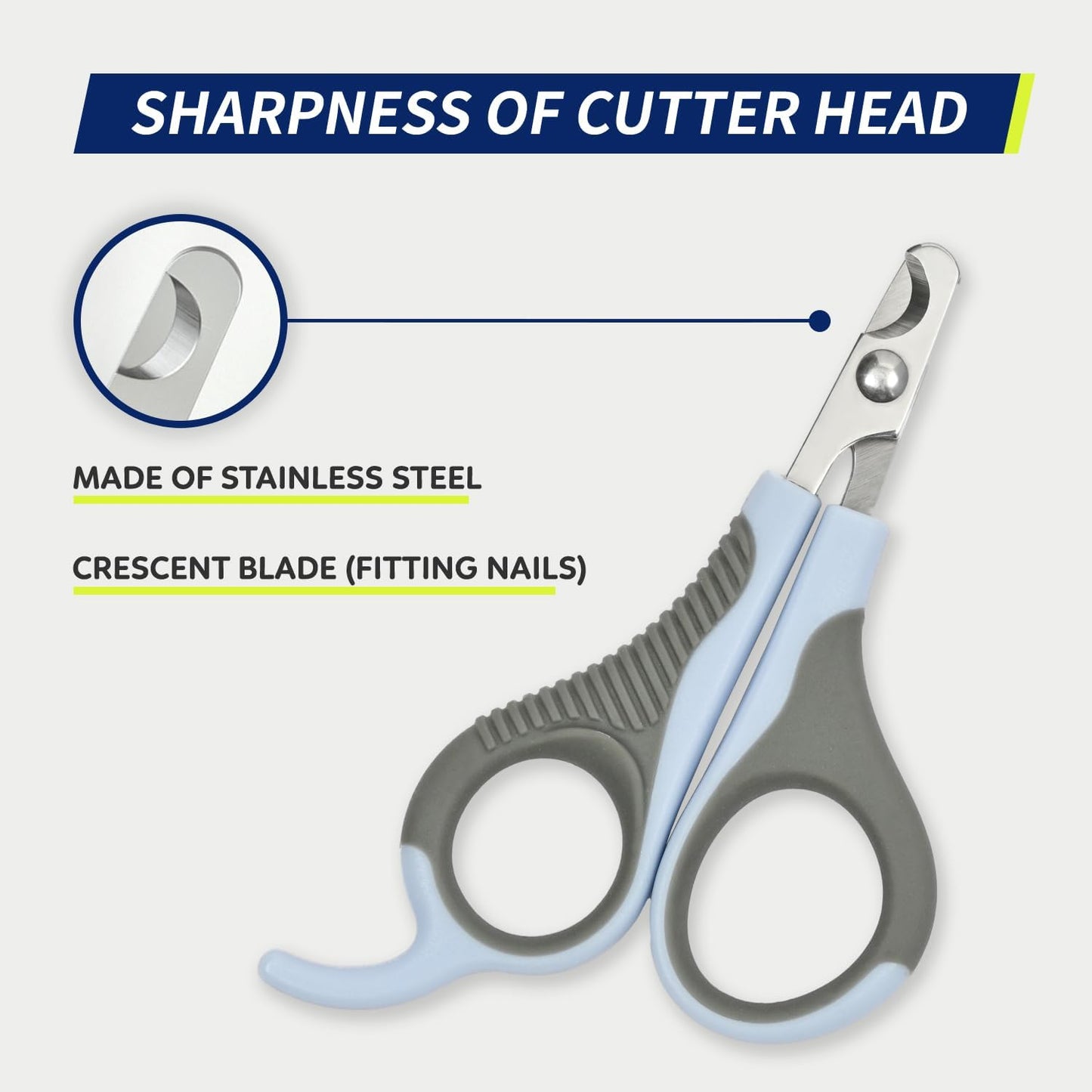 WePet Pet Nail Clippers U07.2, Professional Claw Trimmer, Scissor for Cats, Puppies, Kittens, Hamsters, Rabbits and Small Animals, Sharp, Safe, Small, Grey/Blue