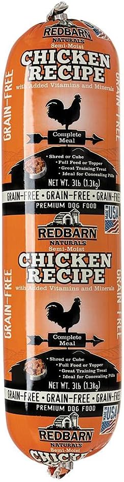 Redbarn Pet Products Grain Free Dog Food Roll - Chicken, 3lb, Pack of 10