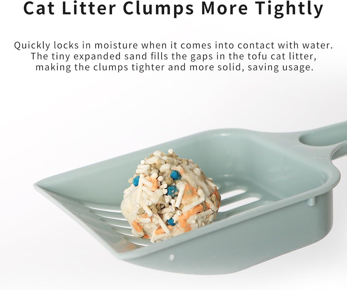 Tofu Mixed Cat Litter, Strong Clumping Kitty Litter Ultra Absorbent 2.5KG 100% Natural Tofu Litters with Bentonite, Flushable, Lightweight, Odor Control, Low Tracking, Dust-Free