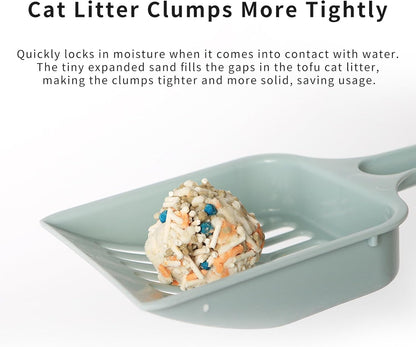 Tofu Mixed Cat Litter, Strong Clumping Kitty Litter Ultra Absorbent 2.5KG 100% Natural Tofu Litters with Bentonite, Flushable, Lightweight, Odor Control, Low Tracking, Dust-Free