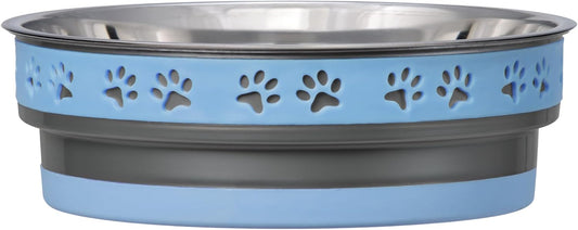 Loving Pets Corsa Dog Bowls- Stainless Steel Dog & Cat Bowls - Spill Proof Dog Food Bowl, Cat Bowl, Puppy Essentials & Pet Supplies Great for Home & Travel (Small 10-20 lbs, Rapid Blue)