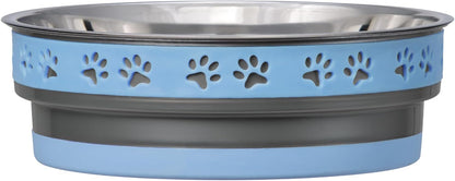 Loving Pets Corsa Dog Bowls- Stainless Steel Dog & Cat Bowls - Spill Proof Dog Food Bowl, Cat Bowl, Puppy Essentials & Pet Supplies Great for Home & Travel (Small 10-20 lbs, Rapid Blue)