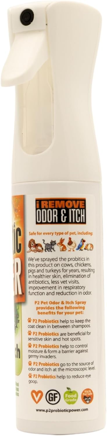 Pet Odor & Itch Spray – Dog, Cat, Puppy, Kitten Grooming Spray, Deodorizer, Litter Box Freshener, Hot Spot Spray, Coat, Bedding, Kennel, Carrier, Travel – 10 oz