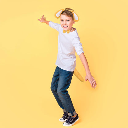 XEPST Floppy Puppy Ears and Tail Set, Animal Puppy Costume Kids Set with Furry Dog Ears Headband and Dog Tail for Animal Costume Cosplay Birthday World Book Day Halloween Fancy Dress Party Supplies