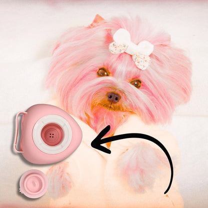 Dog & Cat Bath Brush with Built-In Shampoo Dispenser - 2-in-1 Silicone Pet Grooming Massage Brush for Anxiety Relief & Deep Cleaning - Luxury Spa Treatment (Pink)