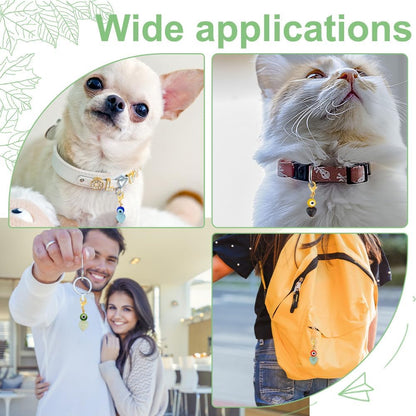 12pcs Evil Eye Heart Collar Pendants for Cat Dog, Gemstone Jewelry Charms Lampwork Pet Collar Pendants Clip-on Charms for Bag Decor Keychain Pet Necklace Training Home Decoration