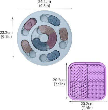 Lick Mat For Dogs,Dog Puzzle Toy,Stimulating Dog Toys,Puppy Slow Feeder Enrichment Toys,Stimulation Puzzles Food Bowl for Large Pet Treat Mat Mental Interactive Feeding Bowls Small Puppies Feeders