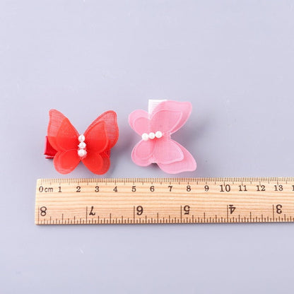 10pcs Pet Hair Accessories, Butterfly Pearl Hair Clips for Girls Cats and Dogs, Grooming Bowknot Attachments