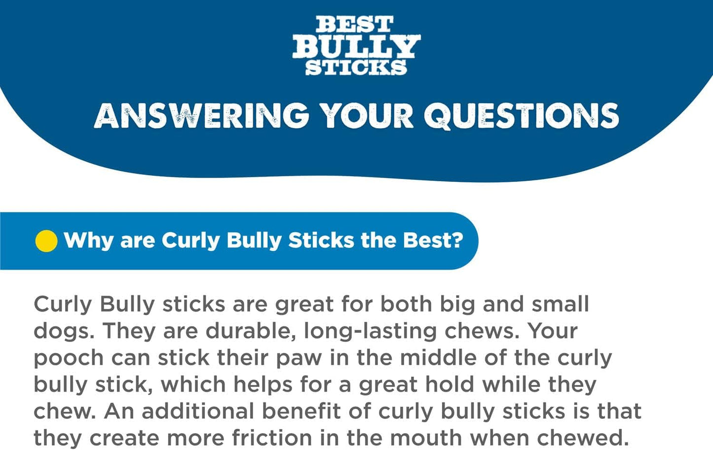 Best Bully Sticks Curly Beef Collagen Sticks - 5 Inch 10 Count (Pack of 1) - Natural, USA Baked and Packed, Easily Digestible, Limited Ingredient, Rawhide Alternative