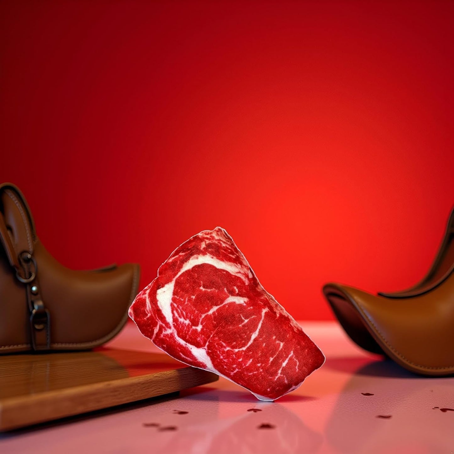 2Pcs Realistic Food Dog Squeaky, Steak Plush Dog Toy, Stuffed Puppy Chew Toy with Squeaker, Soft Food Shape Pet Toy for Small and Medium Dogs Pet Supplies