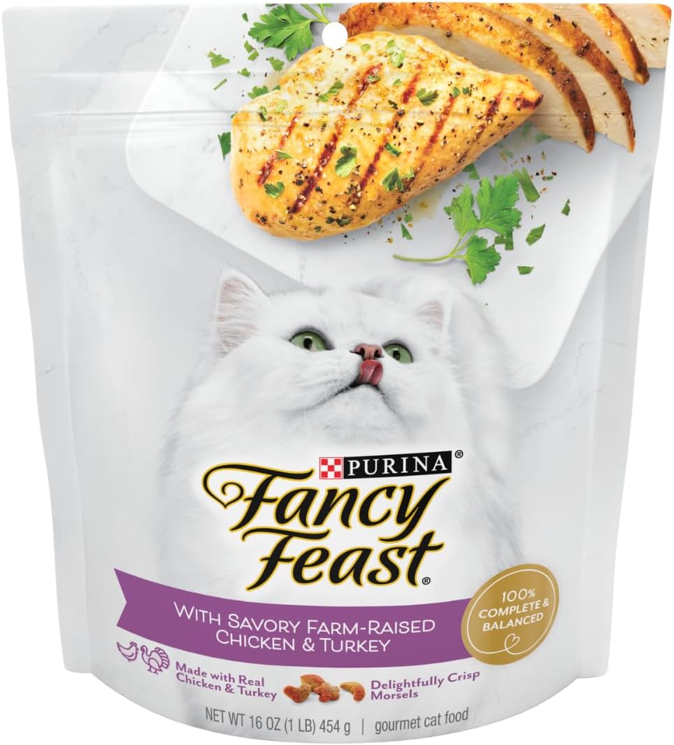 Fancy Feast Purina with Savory Chicken & Turkey Dry Cat Food, 16 OZ