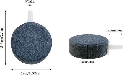Disc Bubble Stone 1.5 Inch, Oxygen Diffuser Airstone, Suitable for Nano Air Pump, Fish Tank, Bucket, Small Pond and DWC Reservoir, 4-Pack