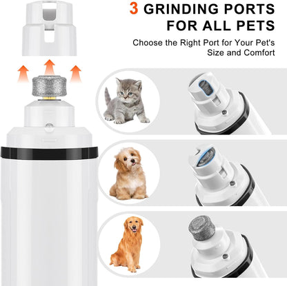 Dog Nail Grinder Quiet Electric with LED Light 2 Speed Professional Pet Nail Grinder for Dogs and Cats Safe Paw Grooming Tool for Small Medium Large Dogs
