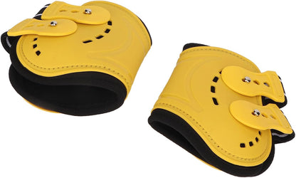 Horse Fetlock Boots, Protective Horse Hind Leg Boots, Breathable Slip Lightweight Horse Boots with Fastening Button for Show Jumping and Training, Yellow