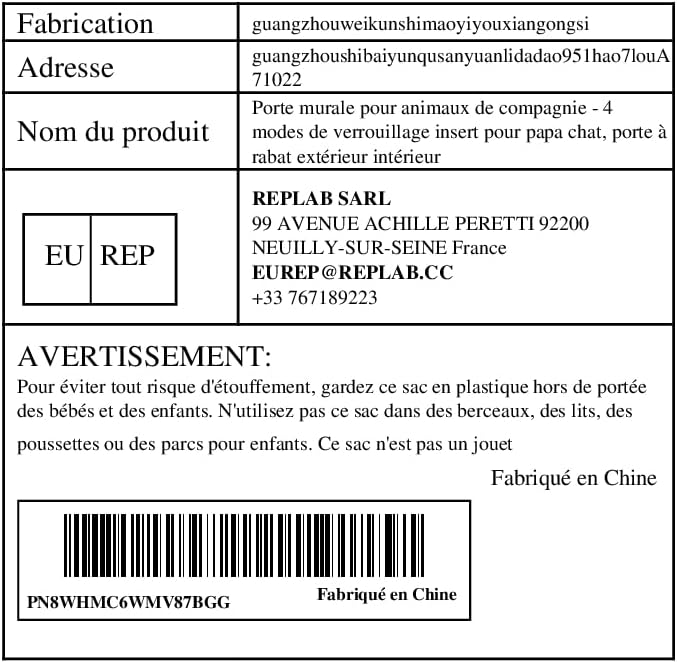 Wall Mounted Pet Door - 4 Locking Modes Insert for Dad Cat, Flap Door Outside Inside | Secure Entry for Wall Window Indoor Outdoor Use, po