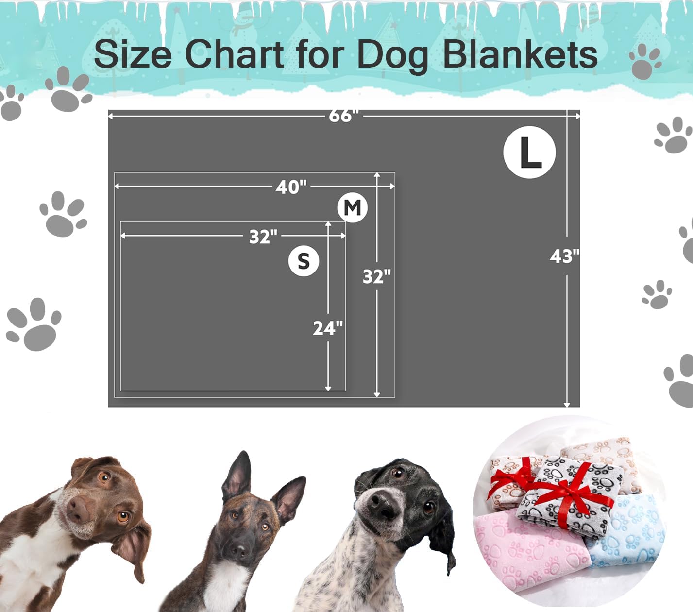 Stuffed® Premium Soft Dog Blanket Washable, 40"x32" Cat Blanket for Indoor Cats Large Medium Small Dog Puppy Essentials (Grey)
