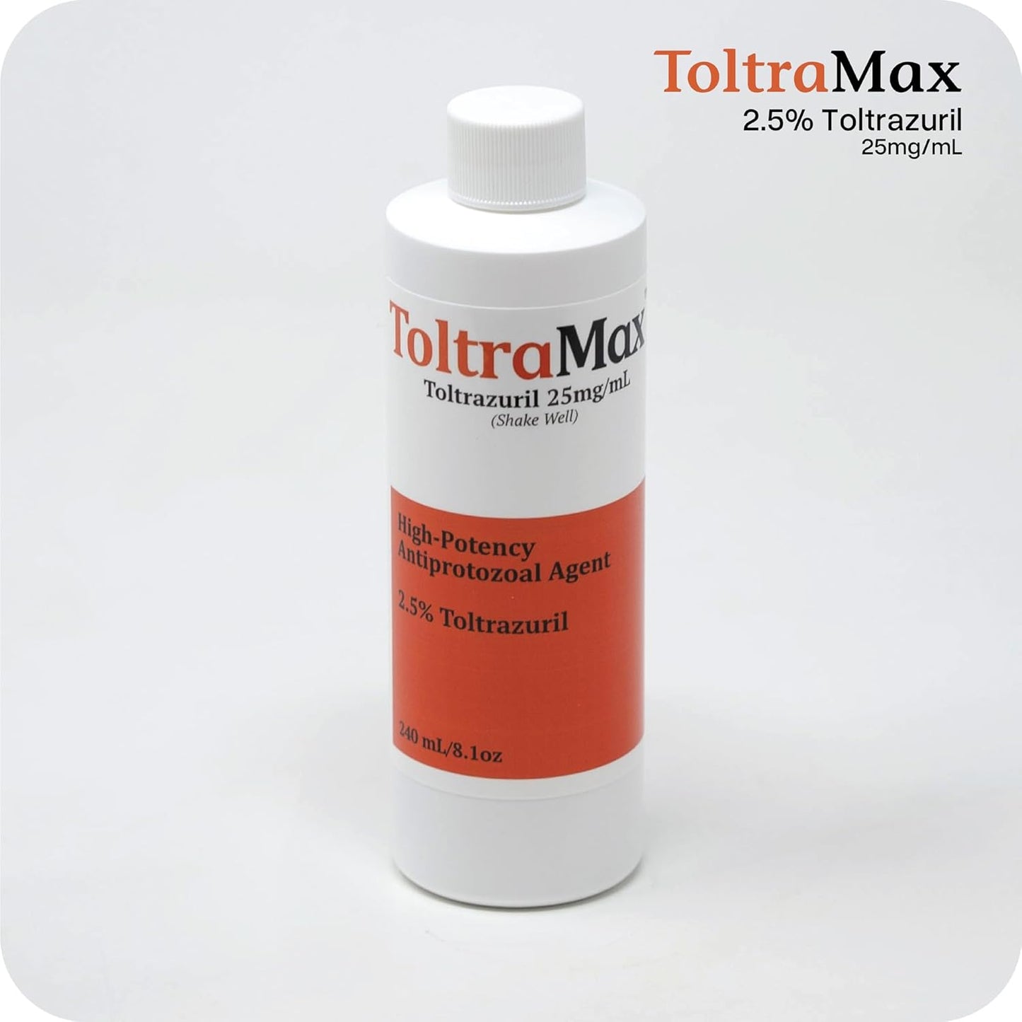 Toltrazuril 2.5% for Horses, Dogs, Cats, 240mL/8.1 Ounce, for Non-Food Chain Animals