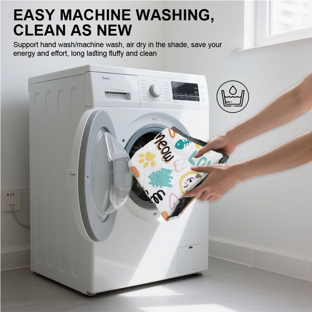 Comfortable Cat Beds with Anti-Slip Bottom, Cute Cats Puppy Supplies Chew Proof Crate Pad Orthopedic Dog Bed Comfy Dog Mattress for Indoor& Outdoor Sofa Cars, Machine Washable 24 X 18 Inch