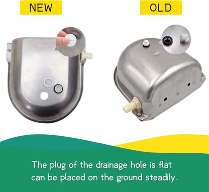 Automatic Horse Drinking Waterer Bowl,Upgrade Stainless Steel Farm Livestock Water Dispenser with Drain Hole and Float Valve for Horse,Dog, Chicken,Goat,Pig (A)