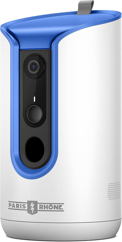 PARIS RHÔNE 2K Pet Camera, 360°View Dog Camera Treat Dispenser, 5G WiFi Pets Monitoring with Phone APP, Two-Way Audio, Infrared Night Vision, Barking Detection and Motion Alerts, Works with Alexa